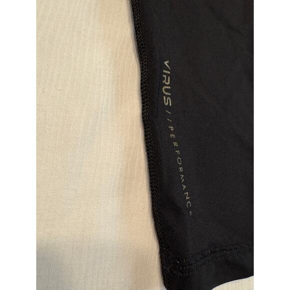 Virus Performance Compression Leggings Cropped Black Gold Womens Large Gym - Picture 13 of 16